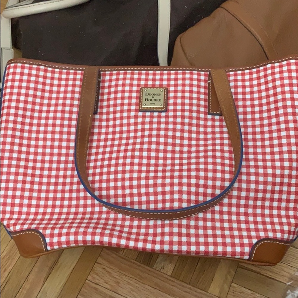 Doobey and Bourke Charleston Gingham purse red nwt